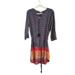Beachlunchlounge‎ Dress Womens L Blue Orange Paisley
